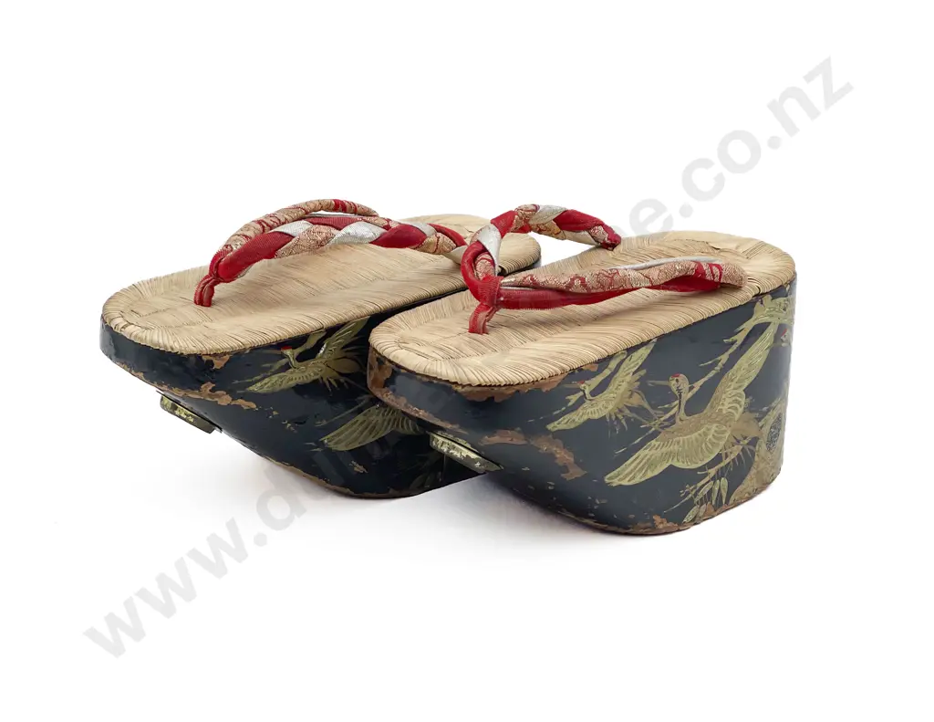 Pair of Japanese Maiko Lacquered Shoes Image 1++