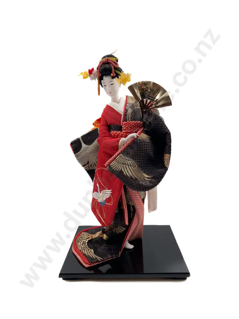 Geisha "Ohgi-No-Mai" Doll in Display Case Image 1++