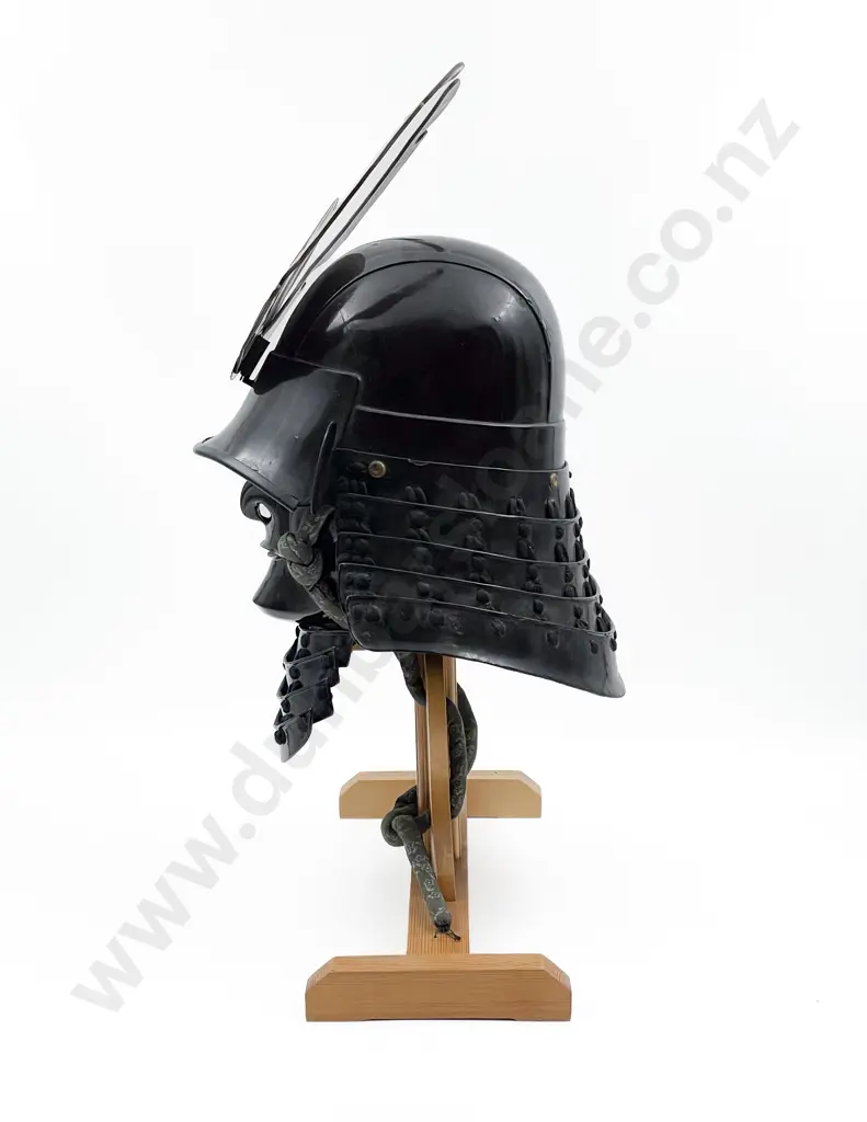 Full C20th Kabuto Helmet on Wooden Stand Image 1++