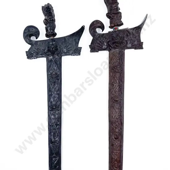 Pair of Balinese Ornate Kris Blades