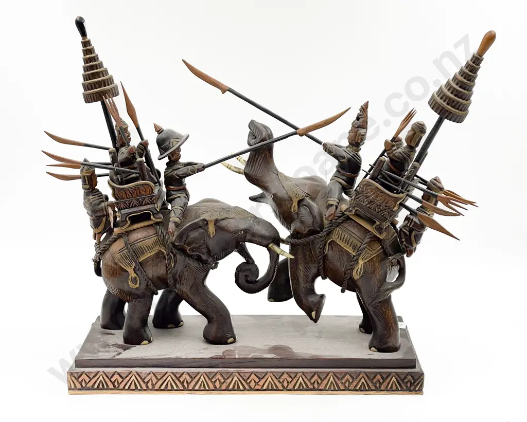 Carved Indonesian Wood Figure Group Image 1++