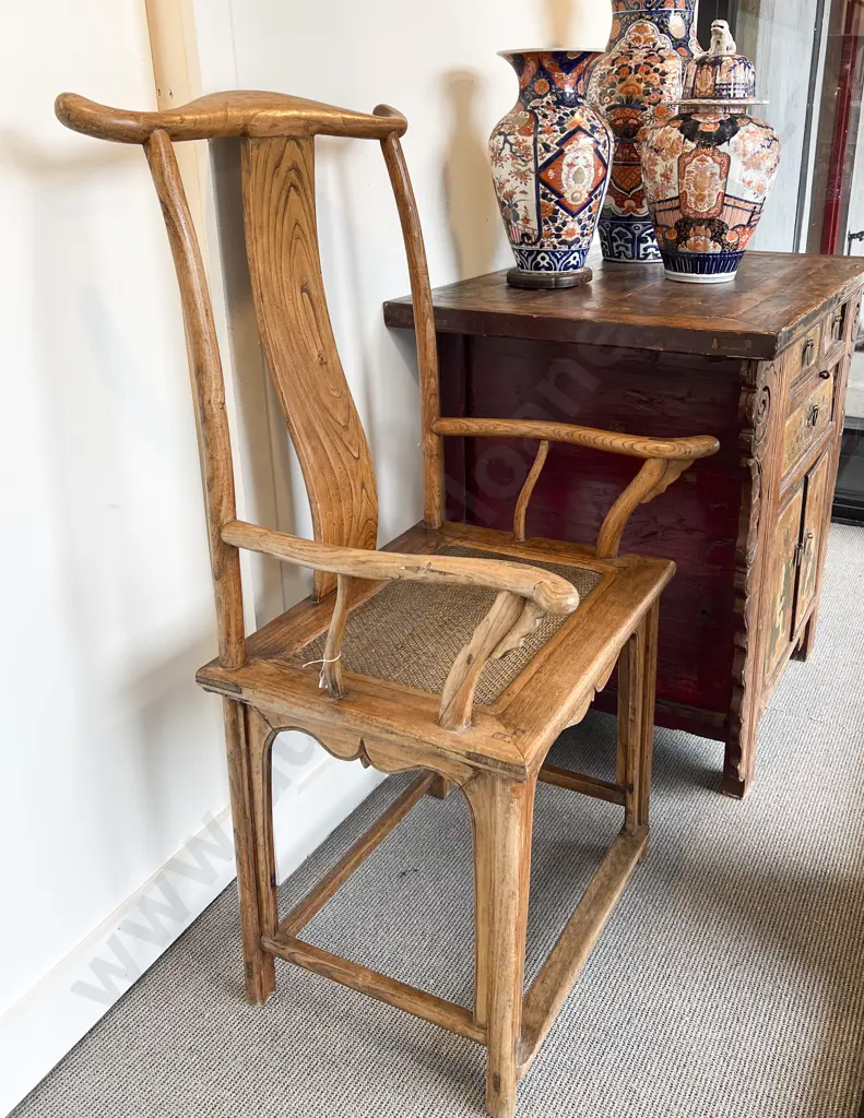 Pair of Mid C20th Chinese Elm Yoke Back Chairs Image 1++