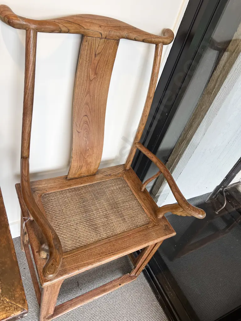 Pair of Mid C20th Chinese Elm Yoke Back Chairs Image 1++