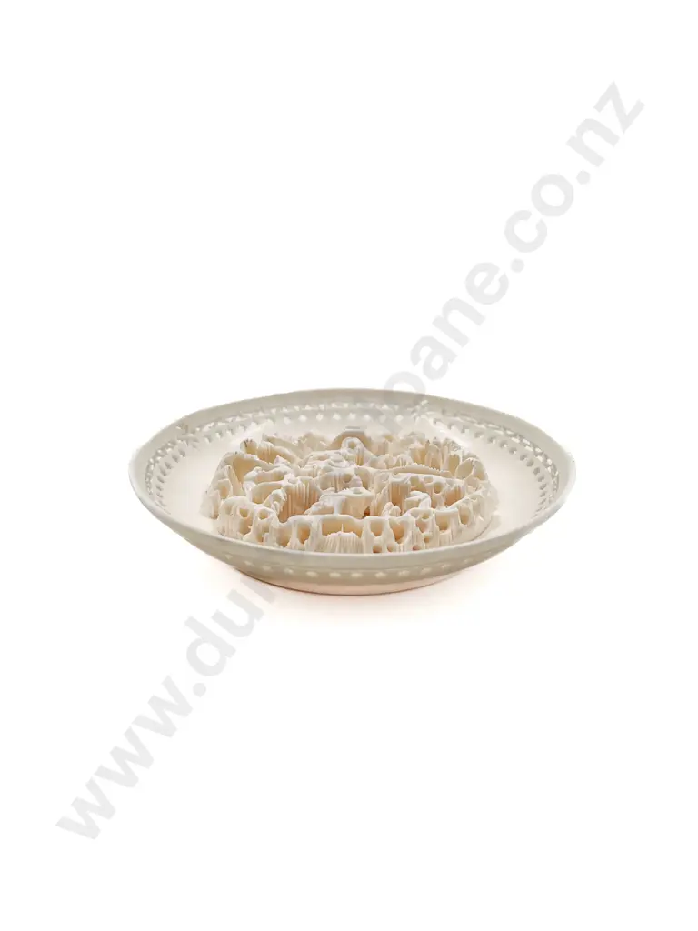Chinese Circular Carved Ivory Plaque on Carved Ivory Plate Image 1++