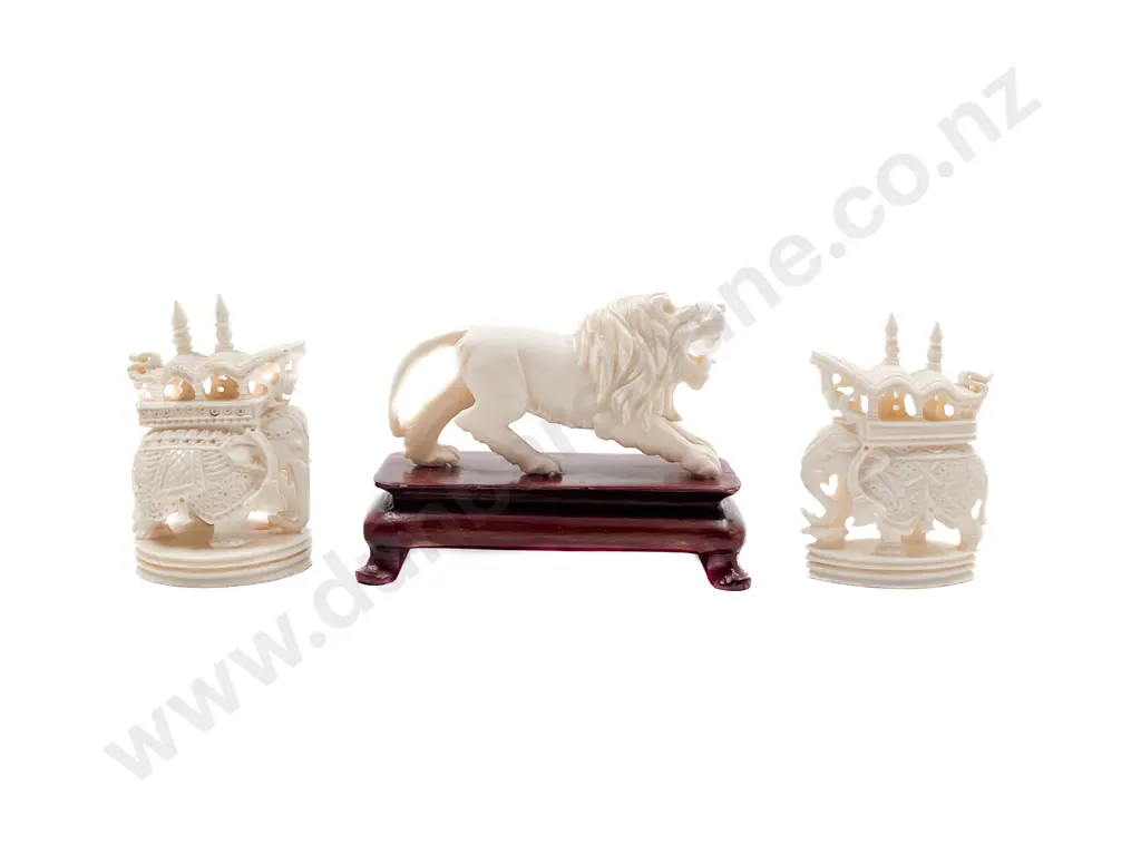 Three Indian Ivory Carvings Image 1++
