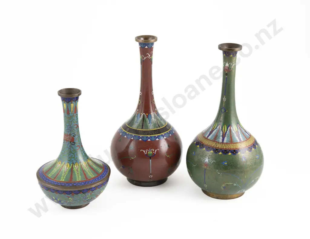 Three Chinese Cloisonne Vases Image 1++