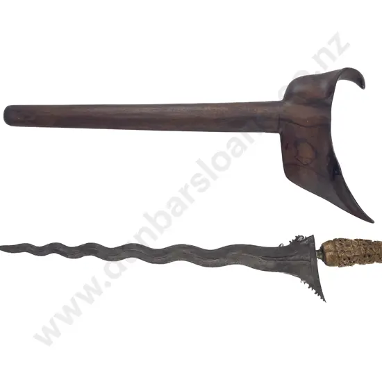A Javanese Kris With Carved Ivory Hilt