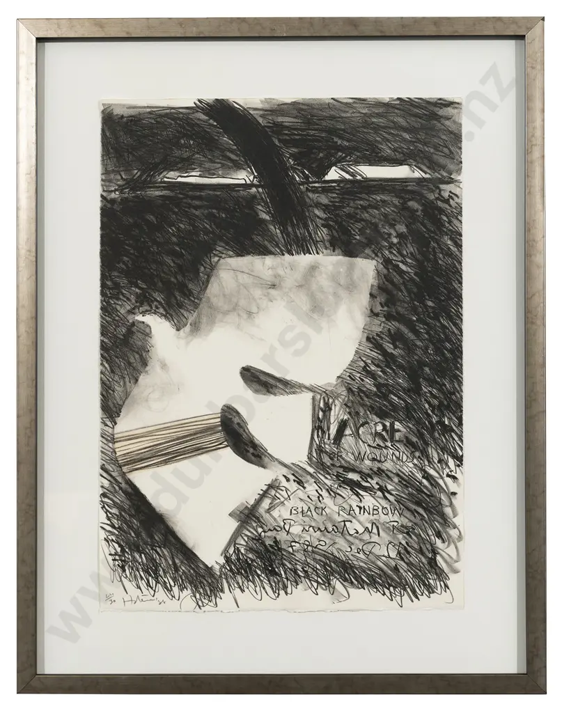 Ralph Hotere (1931 - 2013) - Acre of Wounds Black Rainbow Image 1++