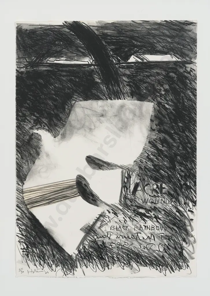Ralph Hotere (1931 - 2013) - Acre of Wounds Black Rainbow Image 1++