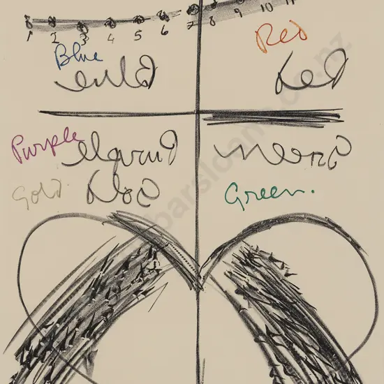 Ralph Hotere (1931 - 2013) - Death Wears the Colours of a Peacock