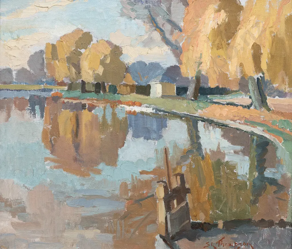 Sydney Lough Thompson (1877 - 1973) - Autumn Victoria Lake Image 1++
