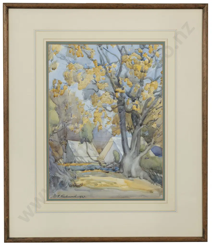Dorothy Kate Richmond (1861 - 1935) - Kowhai Trees in Flower Image 1++