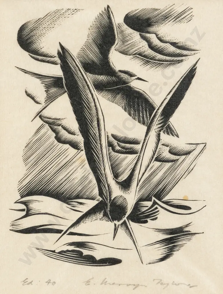 E Mervyn Taylor (1906 - 1964) - Terns Image 1++