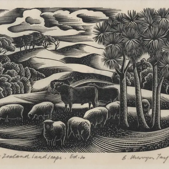 E Mervyn Taylor (1906 - 1964) - New Zealand Landscape