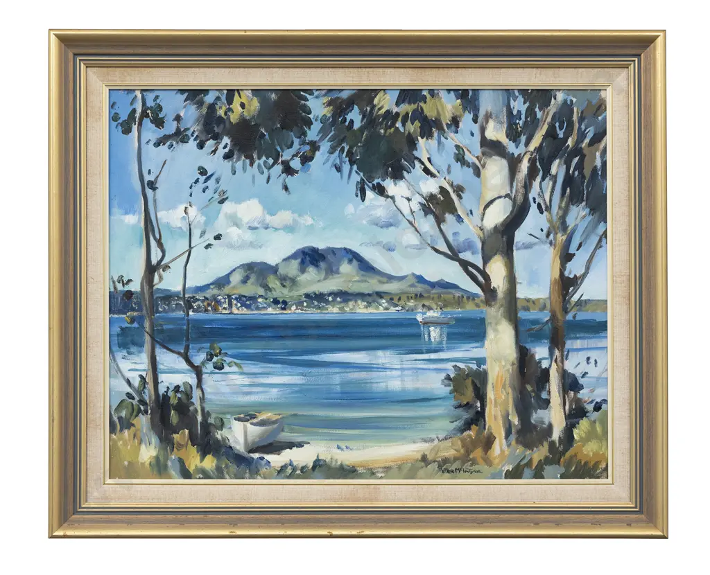 Peter McIntyre (1910 - 1995) - Tau Hara Taupo from Acacia Bay Image 1++