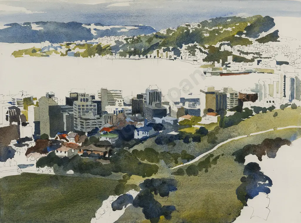 Peter McIntyre (1910 - 1995) - Wellington From Above the Terrace Image 1++