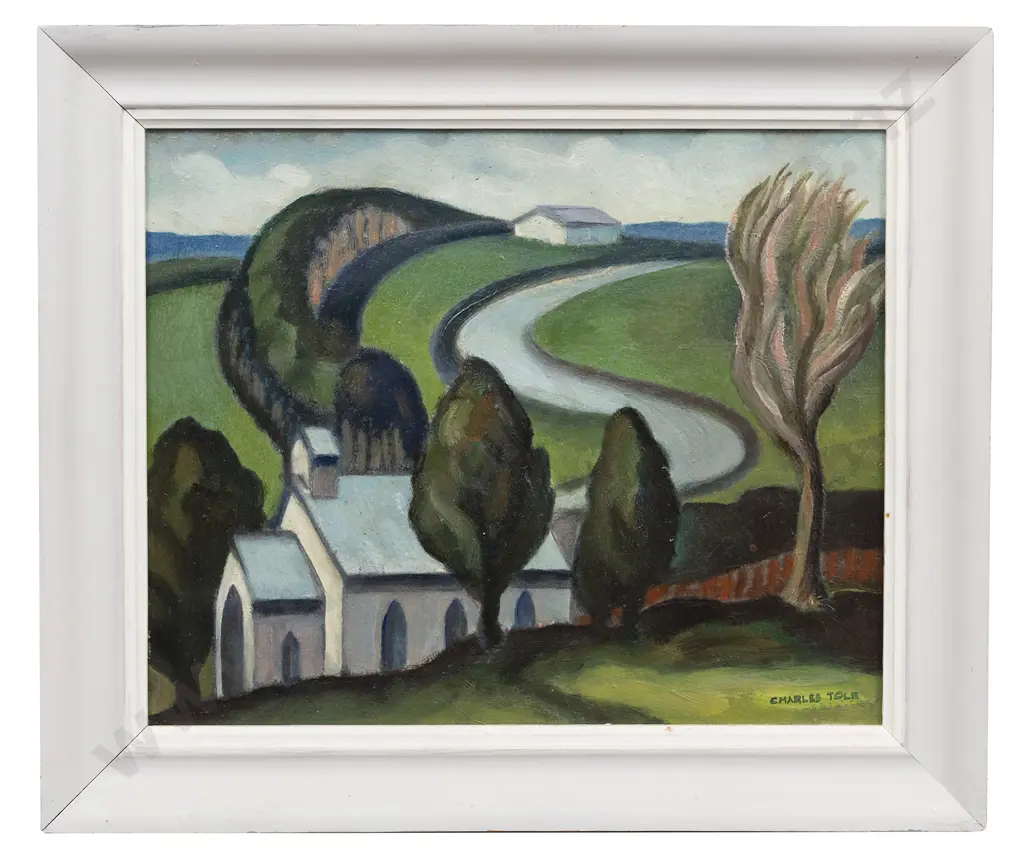 Charles Tole (1903 - 1991) - Landscape With Church Image 1++