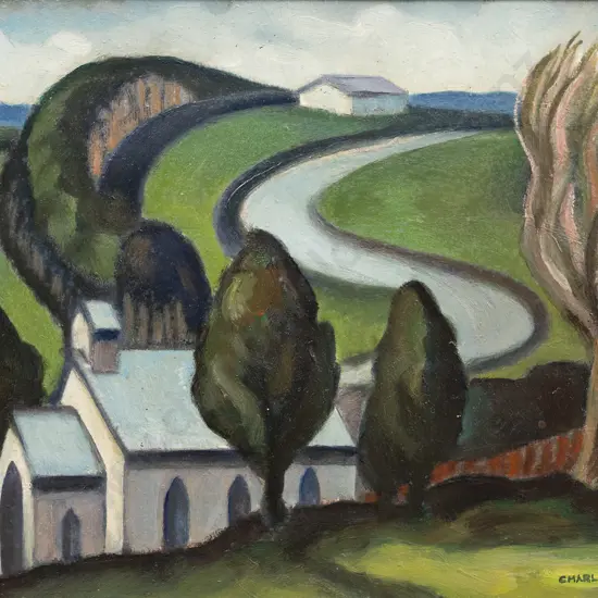 Charles Tole (1903 - 1991) - Landscape With Church