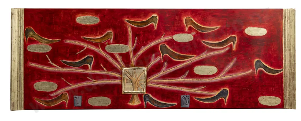 Tony Lane (b 1949)- Tree With Shoes Image 1++