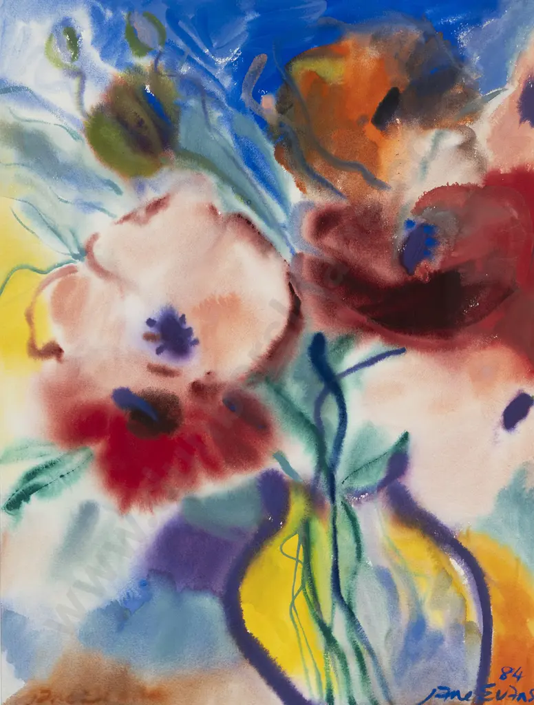 Jane Evans (1946 - 2012) - Mixed Poppies III Image 1++