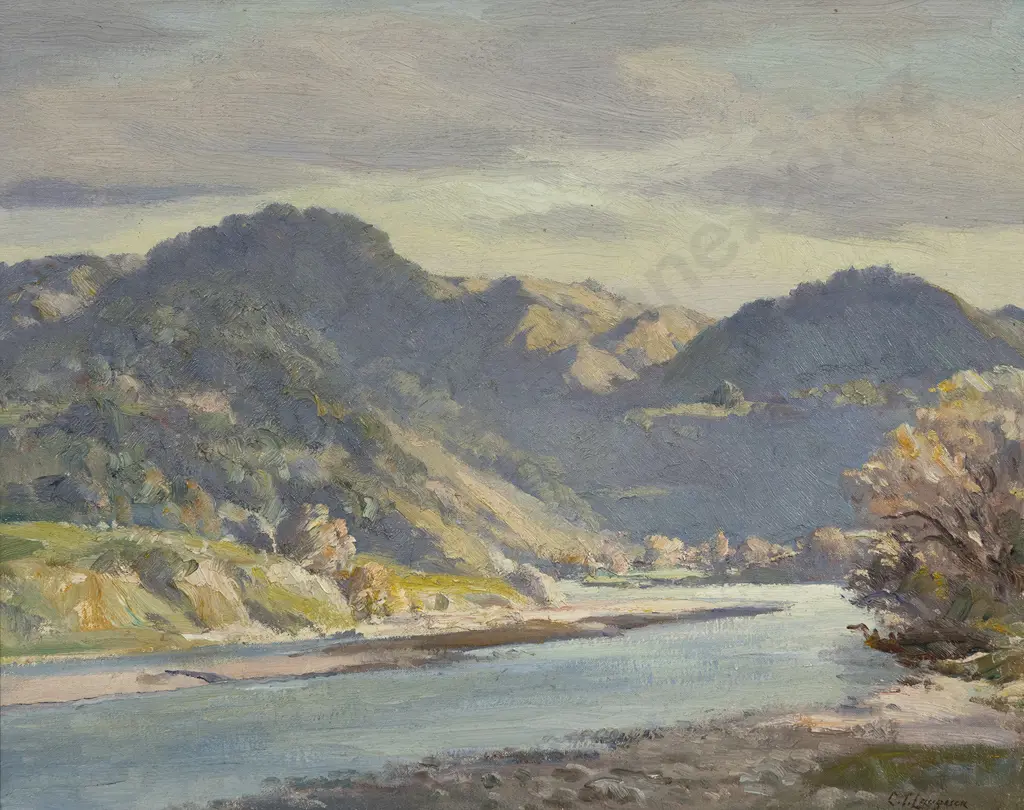 Carl Laugesen (1900 - 1987) - Rangitikei River Image 1++