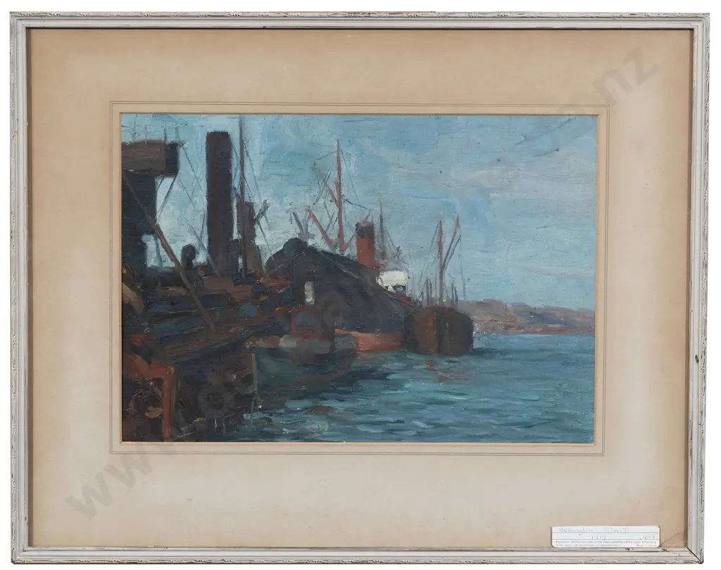 E G Hood (1883 - 1919) - Wellington Wharf Image 1++