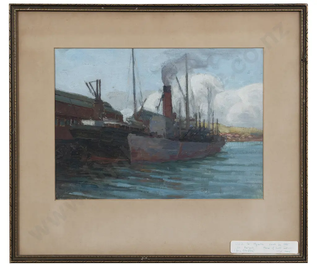 E G Hood (1883 - 1919) - Wellington Wharf Image 1++