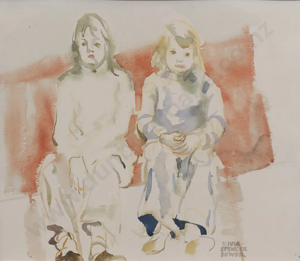 Olivia Spencer Bower (1905 - 1982) - Two Children Image 1++