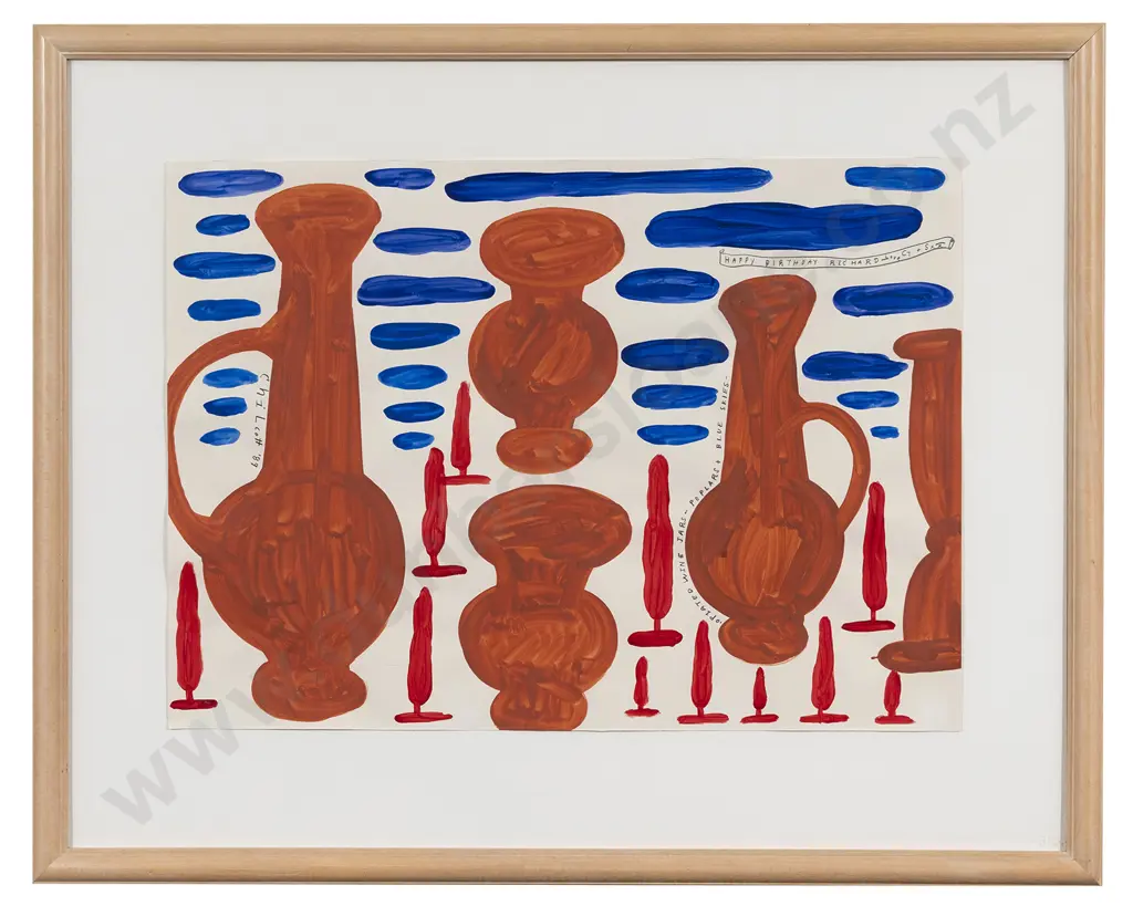 Gavin Chilcott (b 1950) - Opiated Wine Jars - Poplars & Blue Skies Image 1++