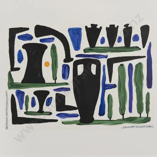 Gavin Chilcott (b 1950) - Basalt Pots & Poplars Fiesole
