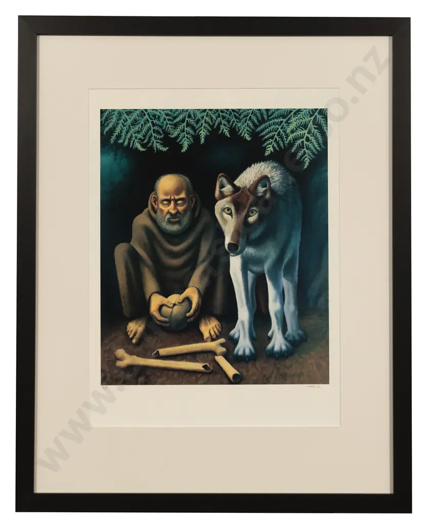 Michael Smither (b 1939) - St Francis and the Wolf Image 1++