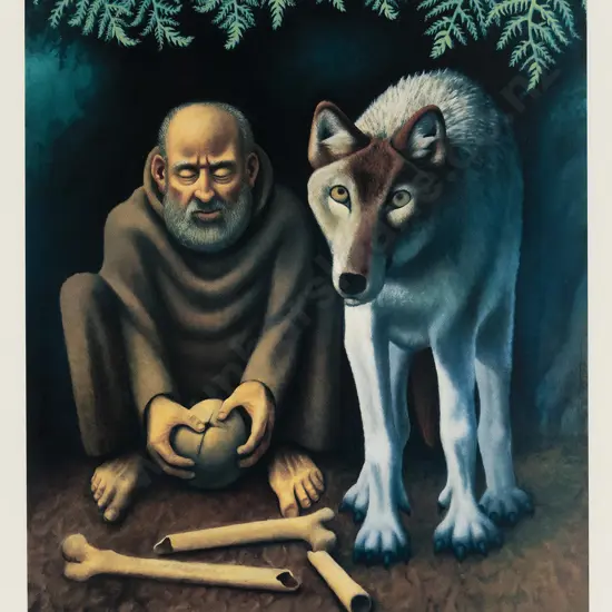 Michael Smither (b 1939) - St Francis and the Wolf