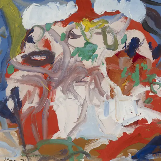 Jeffrey Harris (b 1949) - Three Dressed Up Women