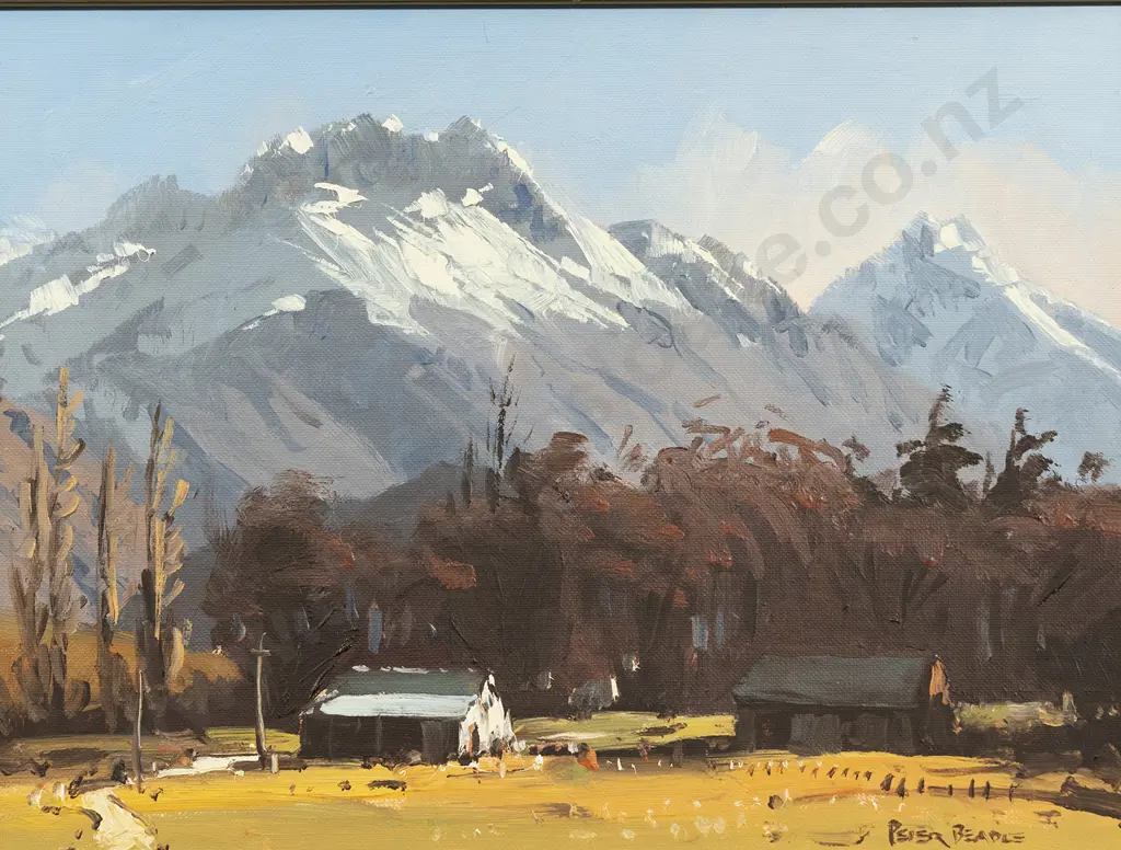 Peter Beadle (1933 - 2021) - Cecil & Walter Peaks From Crown Tce Above Arrowtown Image 1++