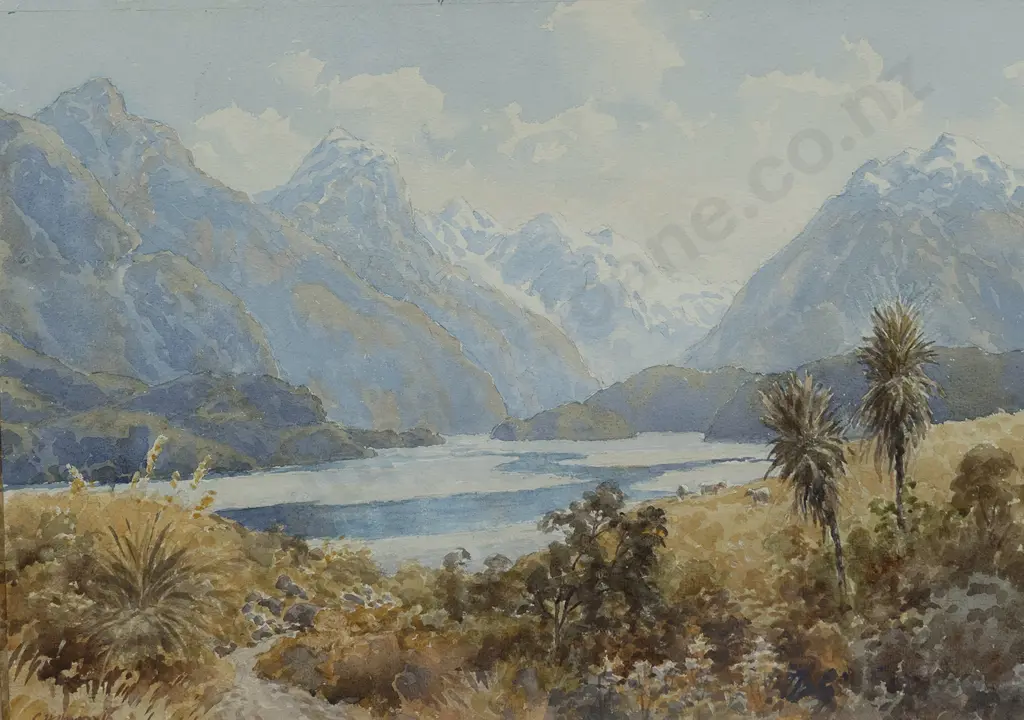 C H Howorth (1856 - 1945) - Southern Braided River Image 1++
