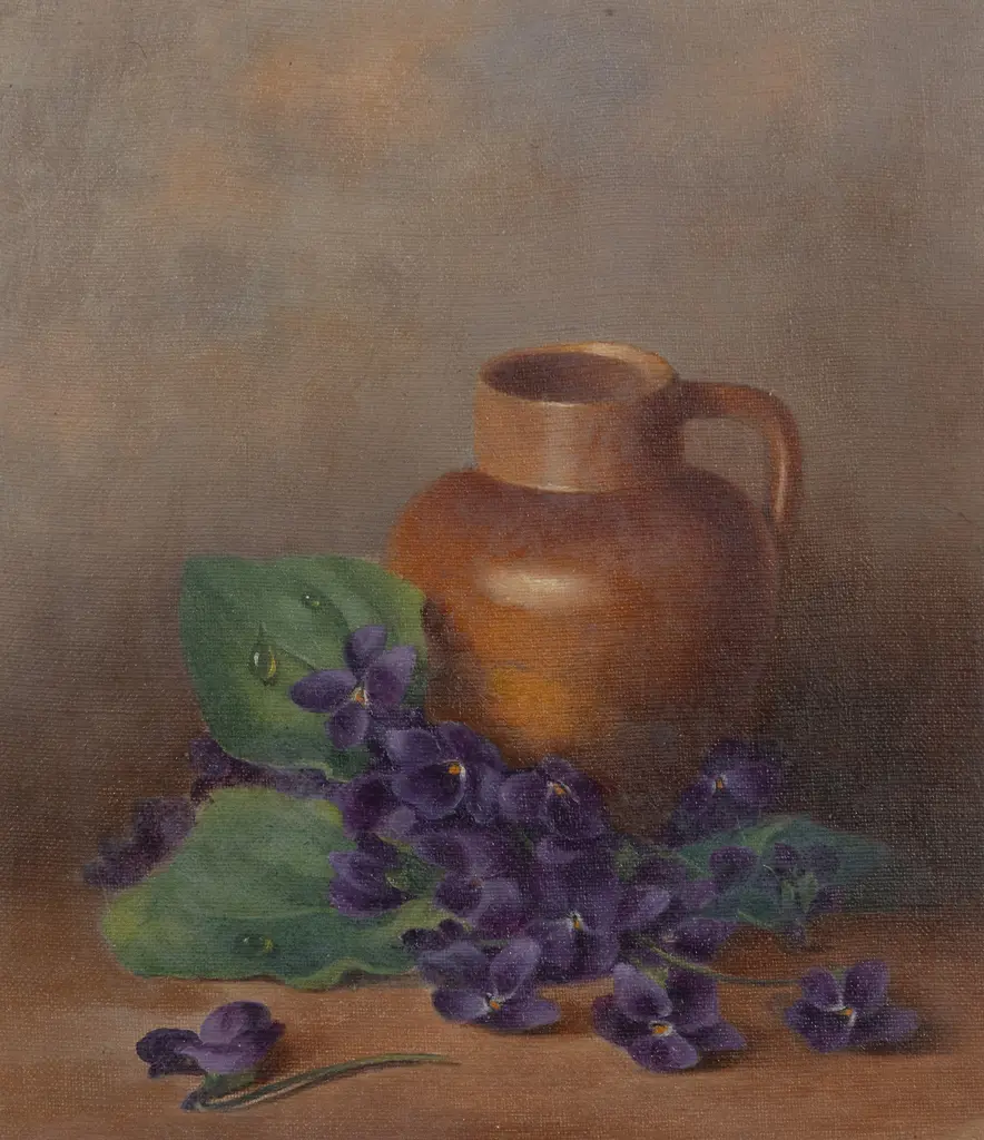 F Whiteman (1873 - 1952) - Violets Image 1++