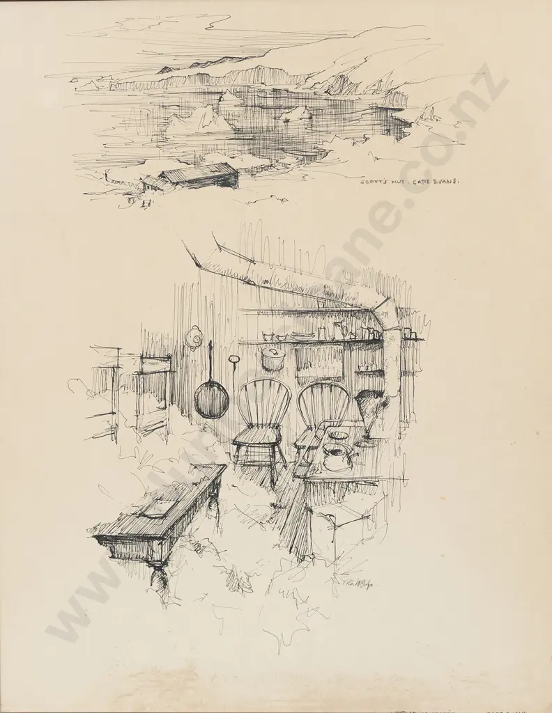 Peter McIntyre (1910 - 1995) - Antarctica Scott's Hut Cape Evans Image 1++