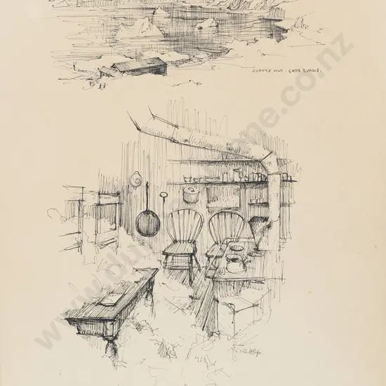 Peter McIntyre (1910 - 1995) - Antarctica Scott's Hut Cape Evans
