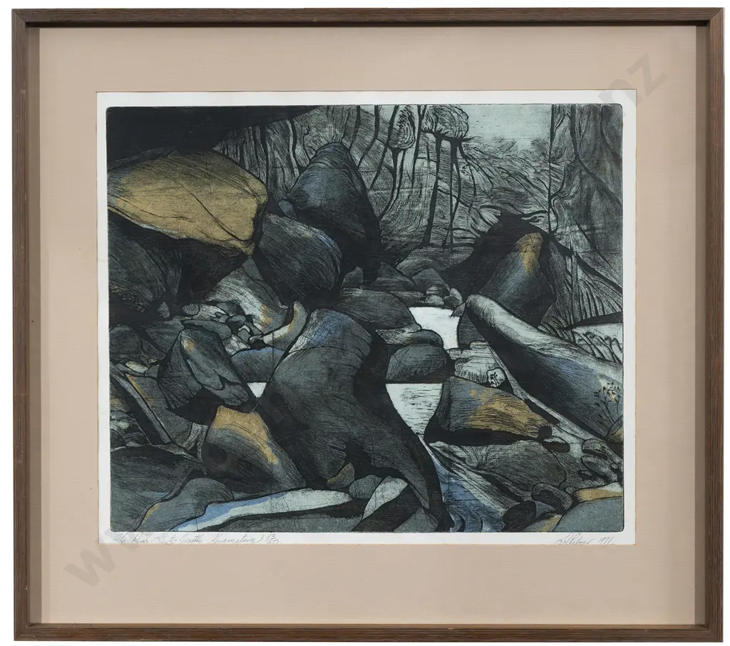 Stanley Palmer (b 1936) - The Rain Starts Gently Karamatura Image 1++