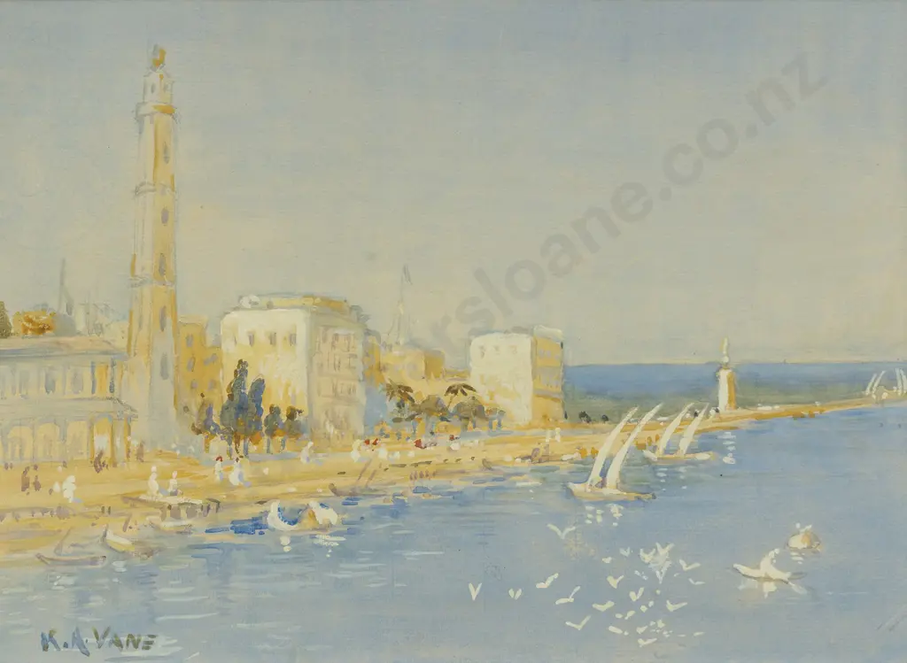 Kathleen Airini Vane (1891 - 1965) - Mediterranean Coast Image 1++
