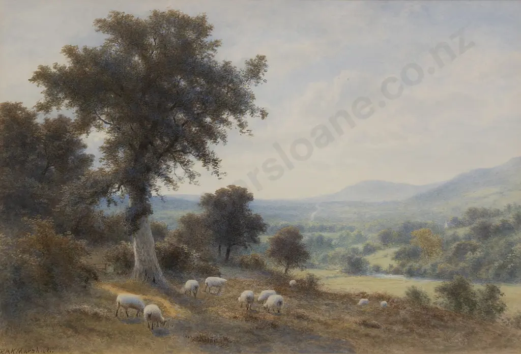 R A K Marshall (1849 - 1923) - Sheep Grazing Image 1++