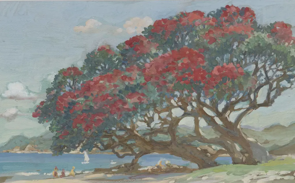 Kathleen Airini Vane (1891 - 1965) - Coastal Pohutakawa Image 1++