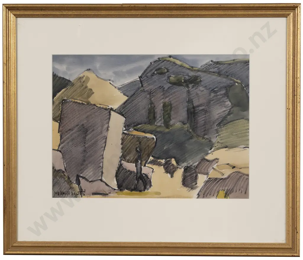 Norman W J Scott (1931 - 1978) - Rock Formations Hangaroa River Image 1++