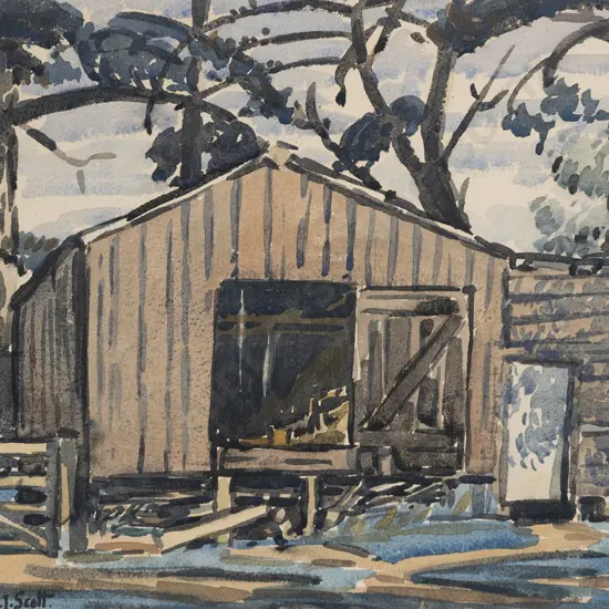 Norman W J Scott (1931 - 1978) - The Shearing Shed Poverty Bay