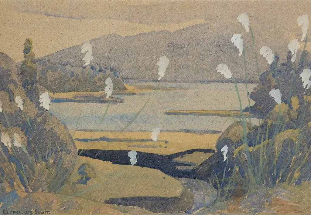 Norman W J Scott (1931 - 1978) - Toi Toi at Lake Waikaremoana Image 1++