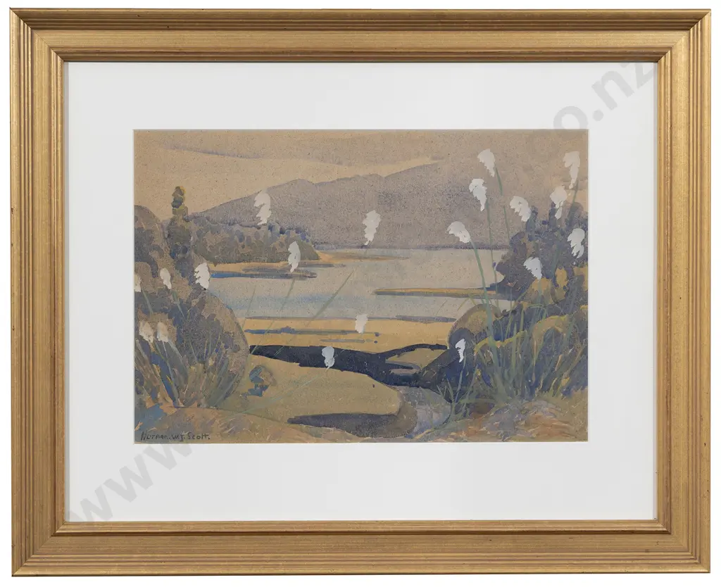 Norman W J Scott (1931 - 1978) - Toi Toi at Lake Waikaremoana Image 1++