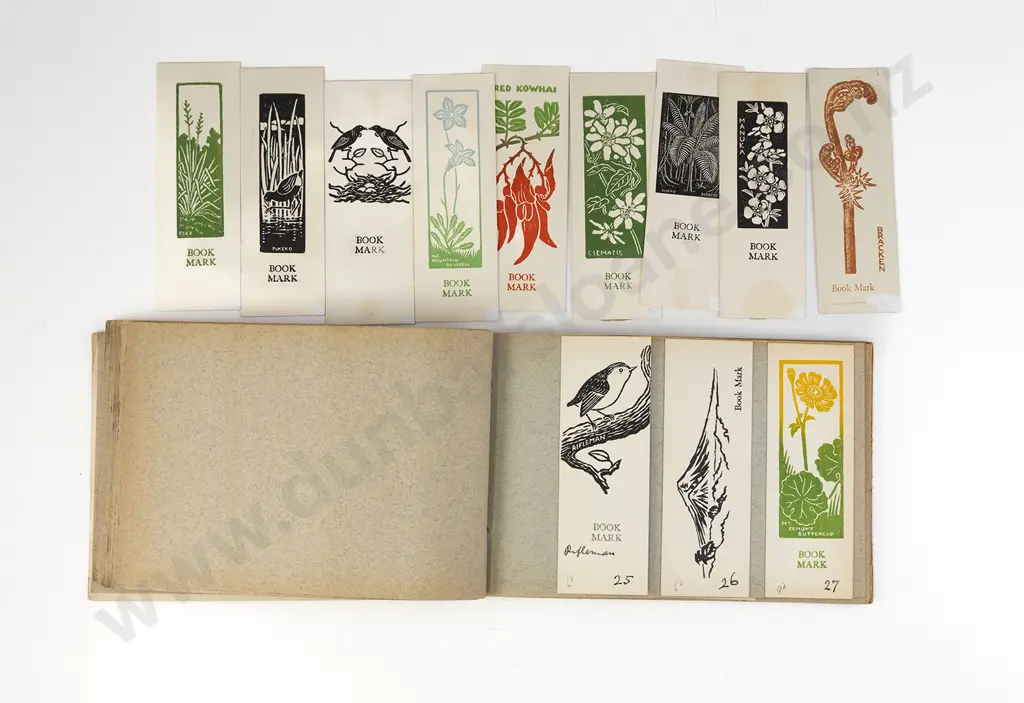 John L Moore (1897 - 1965) - Sketchbook of Bookmarks Image 1++