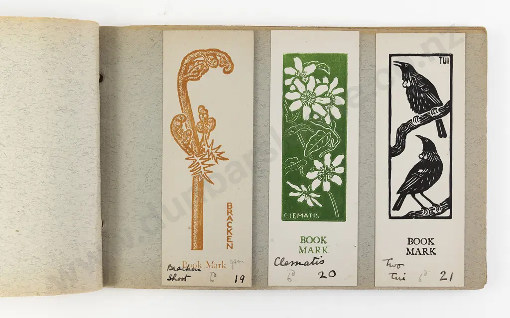 John L Moore (1897 - 1965) - Sketchbook of Bookmarks Image 1++