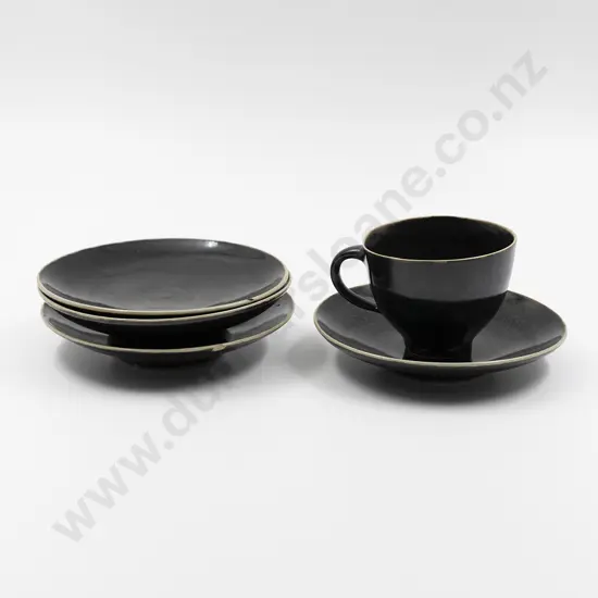 Dame Lucie Rie Teacup & Three Saucers