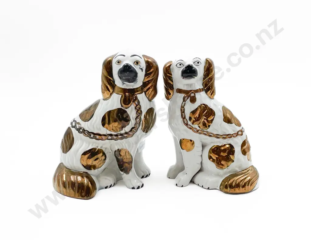 Pair of Victorian Staffordshire Mantle Dogs Image 1++
